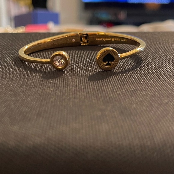 Kate Spade Hinged Bracelet with Spade and Jewel - Picture 1 of 3